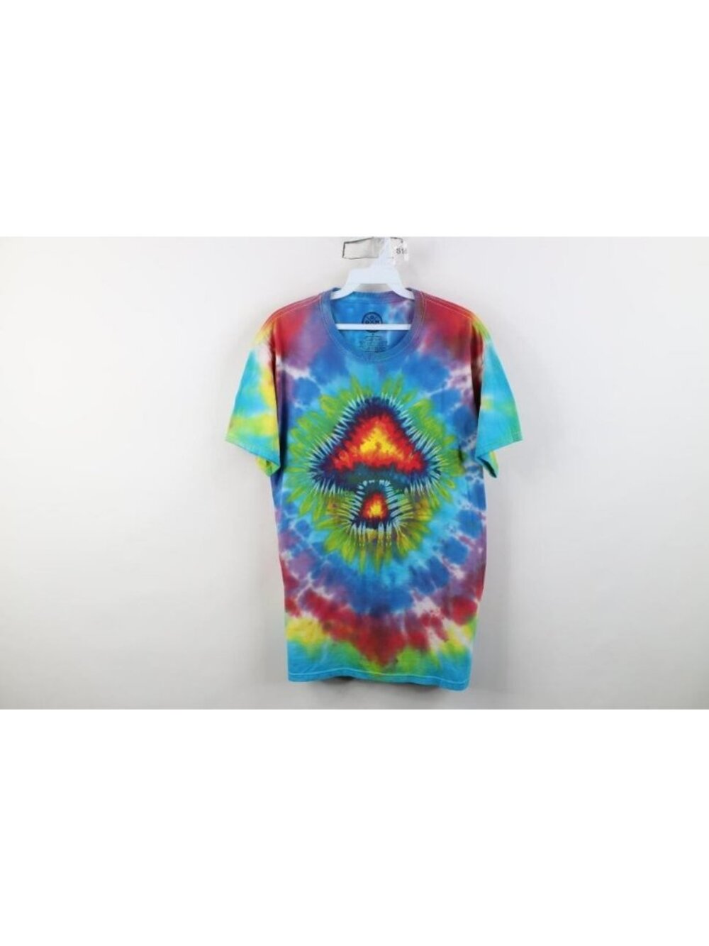 Vintage Y2K Streetwear Mens Medium Trippy Psychedelic Tie Dye Mushroom T-Shirt